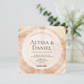 ウッドカットカスタムグレイン素朴フォト結婚ズ 招待状 (スタンド正面)