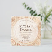 ウッドカットカスタムグレイン素朴結婚ズ 招待状 (スタンド正面)