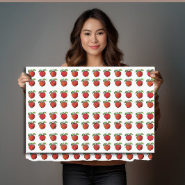 ウッドカットパター離れンの赤りんご緑 薄葉紙