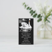 ウッドカットビクトリアンの白鳥ビジネス 名刺 (スタンド正面)