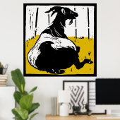 ウッドカットビクトリアンの飼育動物ヤギ ポスター (ホームオフィス)