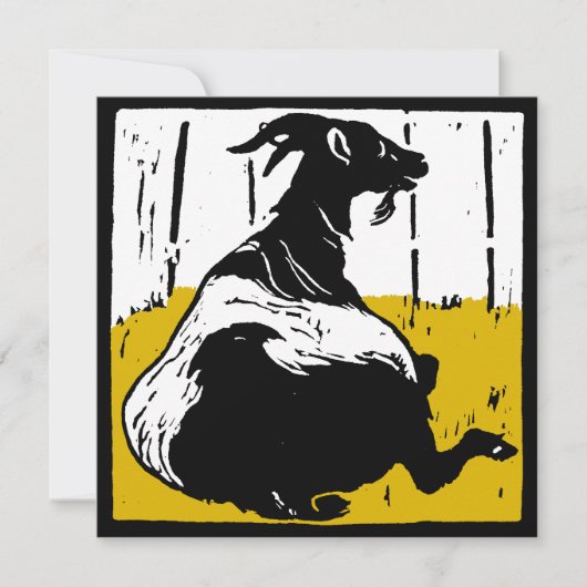 ウッドカットビクトリアンの飼育動物ヤギ 案内状 (正面)