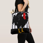 ウッドカットビクトリアンの鶏のバッグ トートバッグ (クローズアップ)