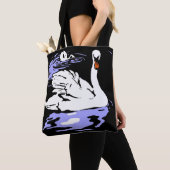 ウッドカットビクトリアンスワンズバッグ トートバッグ (クローズアップ)