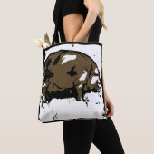 ウッドカットビクトリアンピグオンバッグ トートバッグ (クローズアップ)