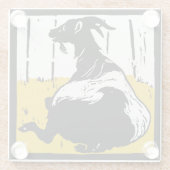 ウッドカットビクトリアンファームアニマルヤギ ガラスコースター (裏面)