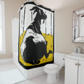 ウッドカットビクトリアンファームアニマルヤギ シャワーカーテン (インサイチュ)