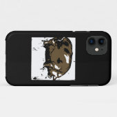 ウッドカットビクトリアンブラウンとホワイトピグホッグボア Case-Mate iPhoneケース (裏面(横))