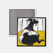 ウッドカットビクトリアン農場動物用磁石ヤギ マグネット (正面/裏面)