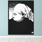 ウッドカットポートレートオブクイーンビクトリア キャンバスプリント (インサイチュ (ウッドフロア))