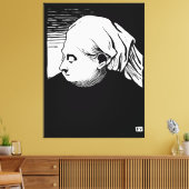 ウッドカットポートレートオブクイーンビクトリア キャンバスプリント (インサイチュ (リビング))