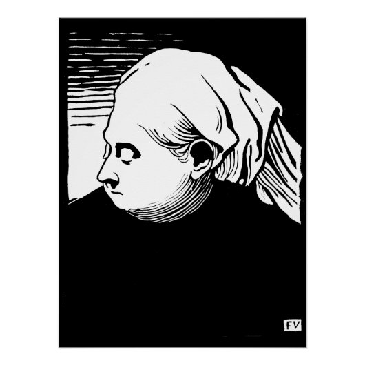 ウッドカットポートレートオブクイーンビクトリア ポスター (正面)