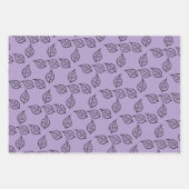 ウッドカットリーフパターンオンパステル ラッピングペーパーシート (正面3)