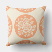 ウッドカットローズブーケロッケットオレンジコーラル クッション (裏面)