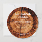 ウッドカット素朴スライスのリハ結婚ーサルディナー 招待状 (正面)