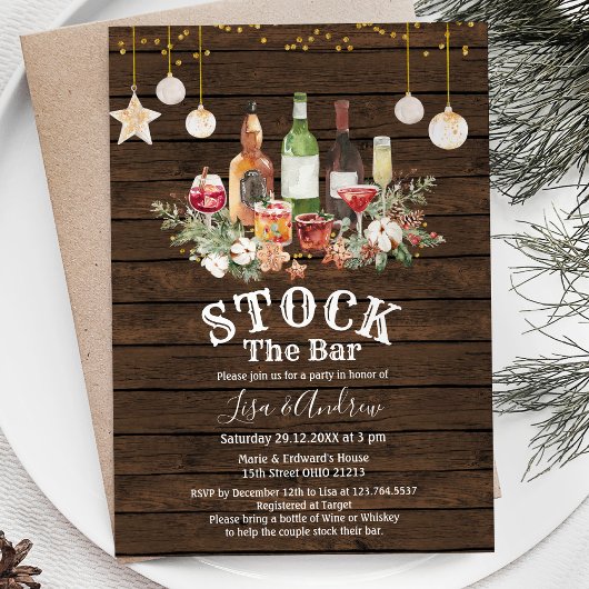 ウッドカップル素朴シャワーストックザバー 招待状