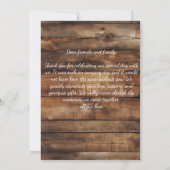 ウッドカップル素朴フォトカントリーサンキューカード サンキューカード (裏面)