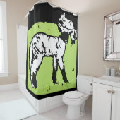 ウッドカビクトリアンット農場動物の子羊 シャワーカーテン (インサイチュ)