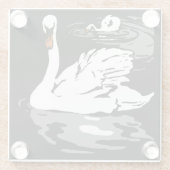 ウッドカビクトリアンット農場動物の白鳥 ガラスコースター (裏面)