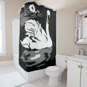 ウッドカビクトリアンット農場動物の白鳥 シャワーカーテン (インサイチュ)