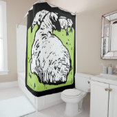 ウッドカビクトリアンット農場動物の羊 シャワーカーテン (インサイチュ)