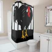 ウッドカビクトリアンット農場動物の雄鶏 シャワーカーテン (インサイチュ)