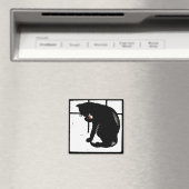 ウッドカビクトリアンット農場動物磁石黒猫 マグネット (インサイチュ (食洗機))