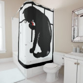 ウッドカビクトリアンット農場動物黒猫 シャワーカーテン (インサイチュ)