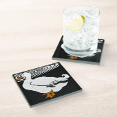 ウッドカビクトリアンット農産動物のアヒル ガラスコースター (アングル)