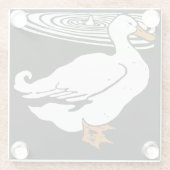 ウッドカビクトリアンット農産動物のアヒル ガラスコースター (裏面)