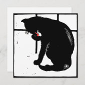 ウッドカビクトリアンット農畜動物ブラックキャット 案内状 (正面/裏面)