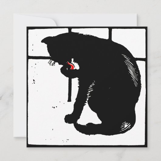 ウッドカビクトリアンット農畜動物ブラックキャット 案内状 (正面)