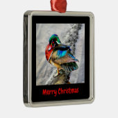 ウッドカラフルダックメリークリスマスフレーム メタルオーナメント (右)