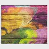 ウッドカラフル抽象芸術絵画ズ#5 ラッピングペーパー (フラット)