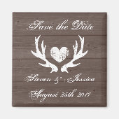 ウッドカントリーのシックな鹿の角は日付磁石を保存 マグネット (正面)