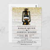 ウッドカントリー素朴のランタン ポストカード (正面/裏面)