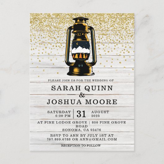 ウッドカントリー素朴のランタン ポストカード (正面)