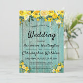 ウッドカントリー素朴イエローフローラアウトドア結婚ズ 招待状 (スタンド正面)