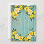 ウッドカントリー素朴イエローフローラアウトドア結婚ズ 招待状 (裏面)