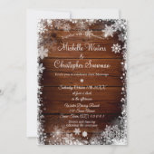 ウッドカントリー素朴ウィンターウェディング 招待状 (正面)