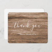 ウッドカントリー素朴ウェディングシャワー誕生日 サンキューカード (正面/裏面)