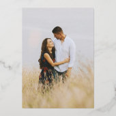 ウッドカントリー素朴ウェディングフォト 箔招待状 (裏面)