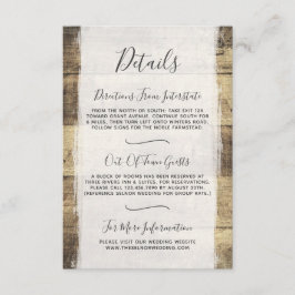 ウッドカントリー素朴ウェディング詳細/アクセス情報 エンクロージャーカード