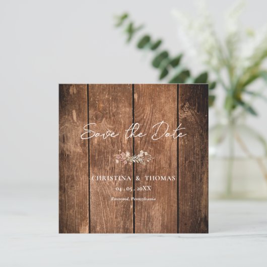 ウッドカントリー素朴ウェディング セーブザデート (スタンド正面)