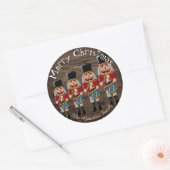 ウッドカントリー素朴クリスマスのくるみ割り ラウンドシール (封筒)