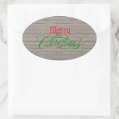 ウッドカントリー素朴クリスマスステッカー 楕円形シール (バッグ)