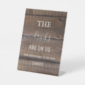 ウッドカントリー素朴ハングオーバードリンクオープンバー看板 台座サイン (正面)