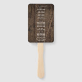 ウッドカントリー素朴バーン結婚式 プログラム ハンドファン (裏面)