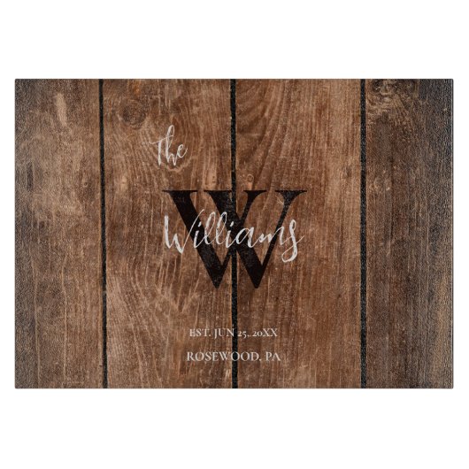 ウッドカントリー素朴ファミリーモノグラム カッティングボード (正面)