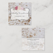 ウッドカントリー素朴ファームハウスバラスクリプトビジネス スクエア名刺 (正面/裏面)